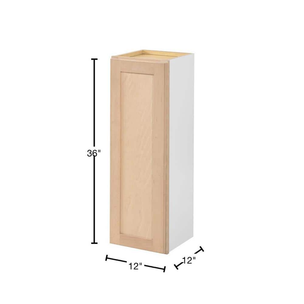 12 in. W x 12 in. D x 36 in. H Ready to Assemble Wall Kitchen Cabinet in Unfinished with CLICKREADY Technology - Hercitys