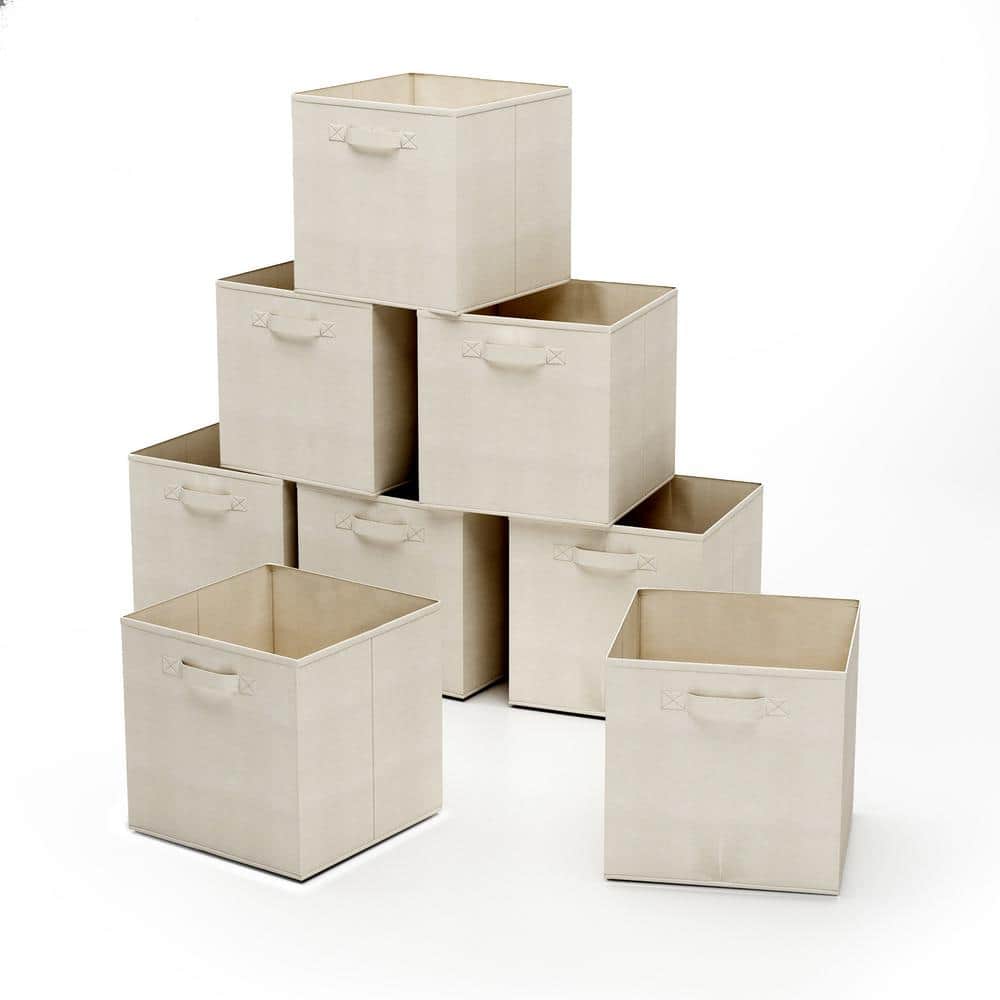 21 Qt. Cube Storage Organizer – Collapsible Fabric Containers for Home or Office (8-Pack) - Hercitys