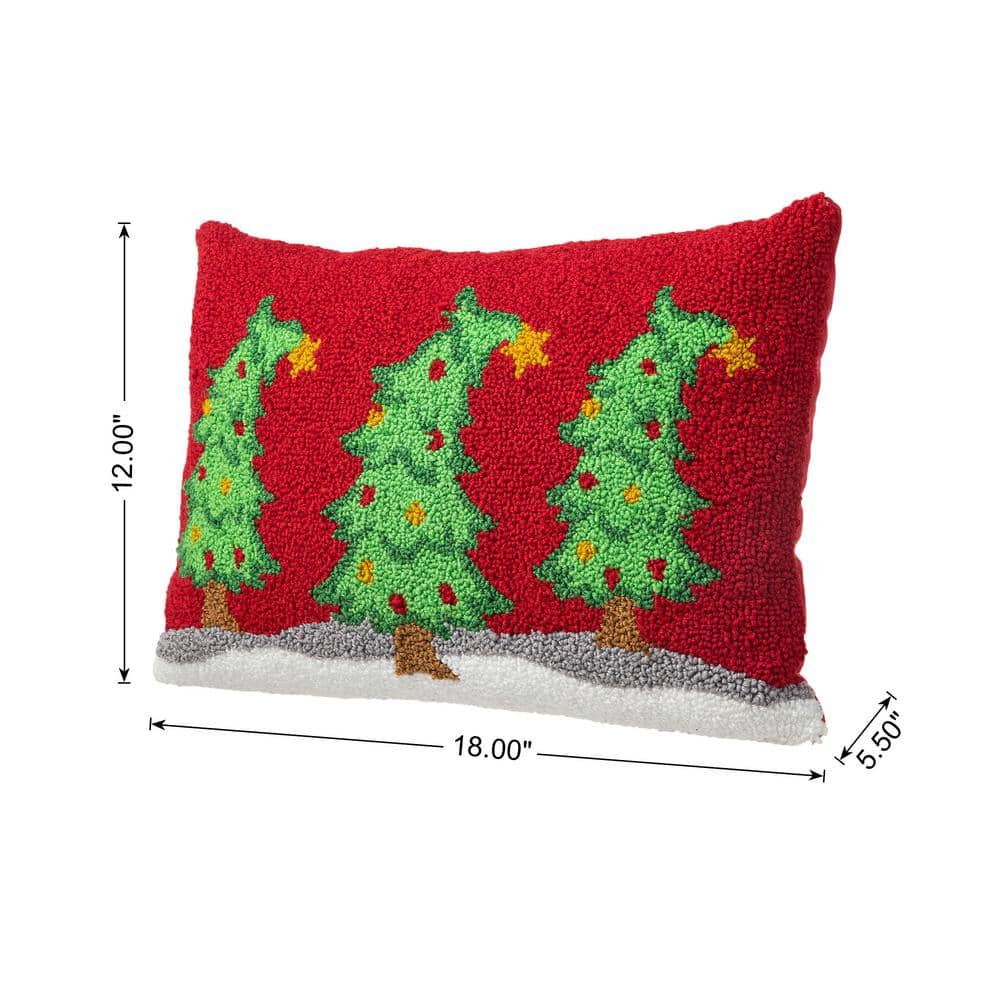 12 in. H Hooked Bent Trees Pillow - Hercitys