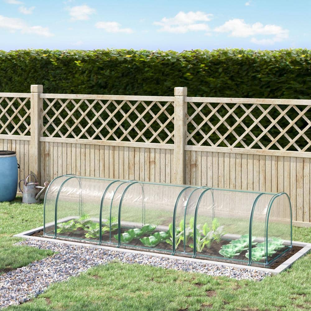 11.5 ft. L x 3.25 ft. W x 2.5 ft. H PVC Metal Tunnel Greenhouse Kit with Durable Materials for Year Round Gardening - Hercitys