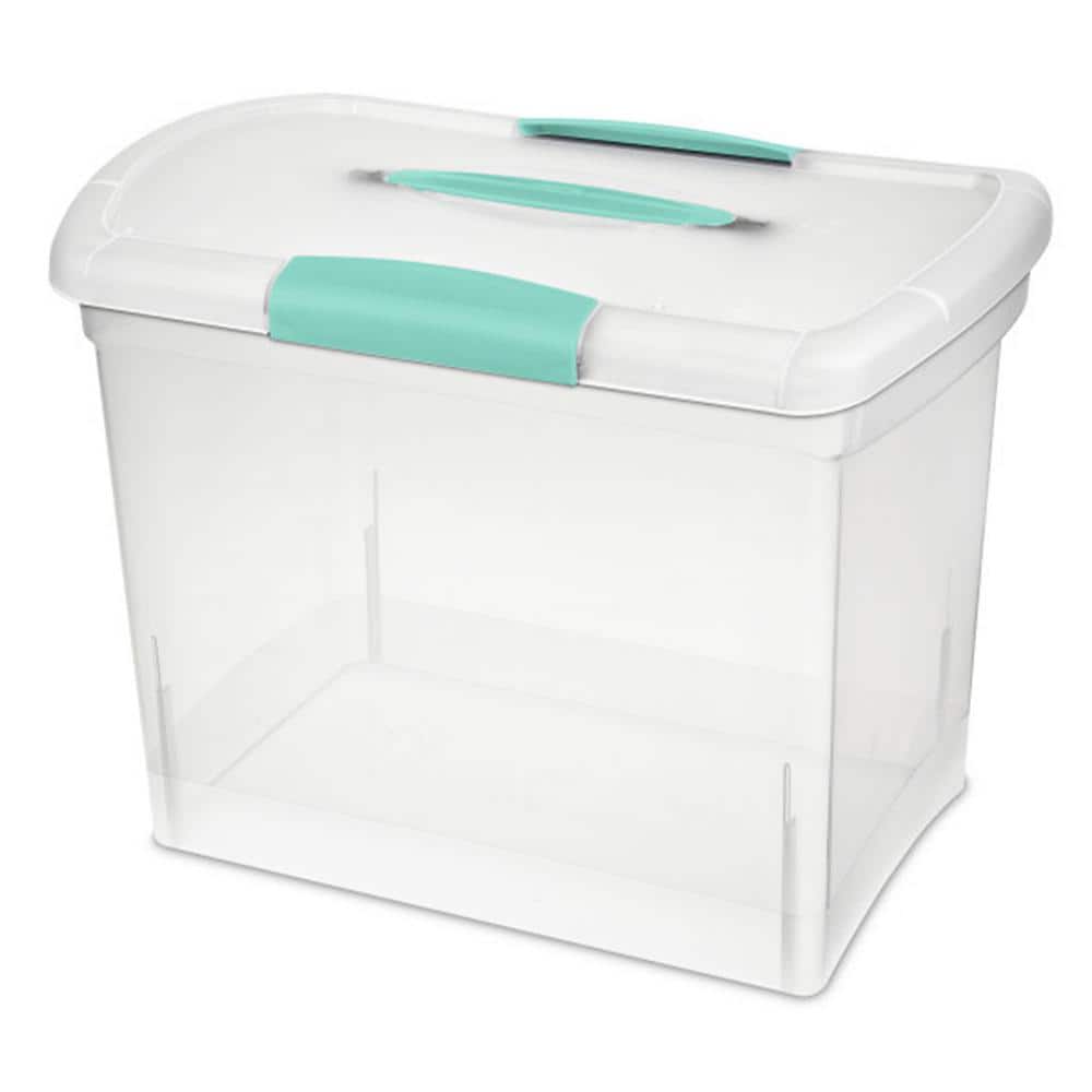 10 GA Large Nesting ShowOffs Portable Clear File Storage Box with Latches (12 Pack) - Hercitys