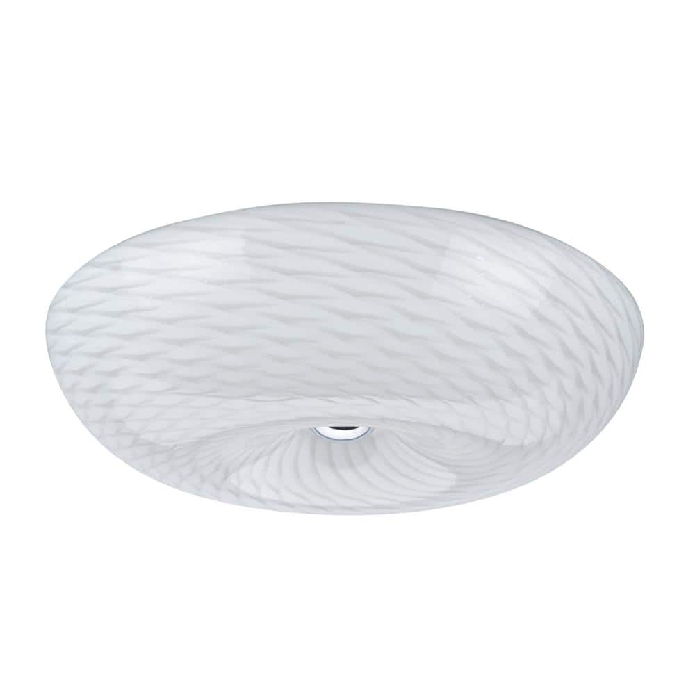 18 in. 20-Watt Chrome Integrated LED Ceiling Flush Mount with Frosted Glass Diffuser - Hercitys