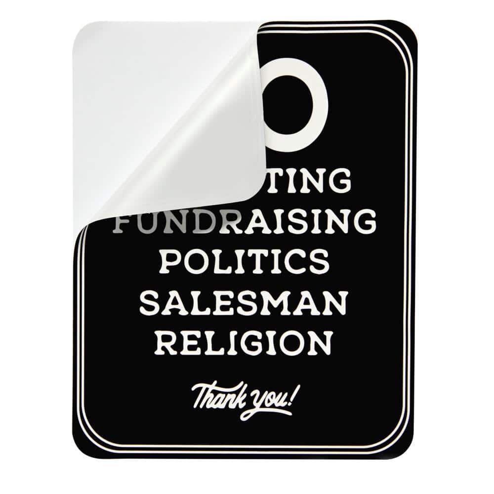 10 in. x 14 in. Aluminum No Soliciting Sign with Sticker - Hercitys