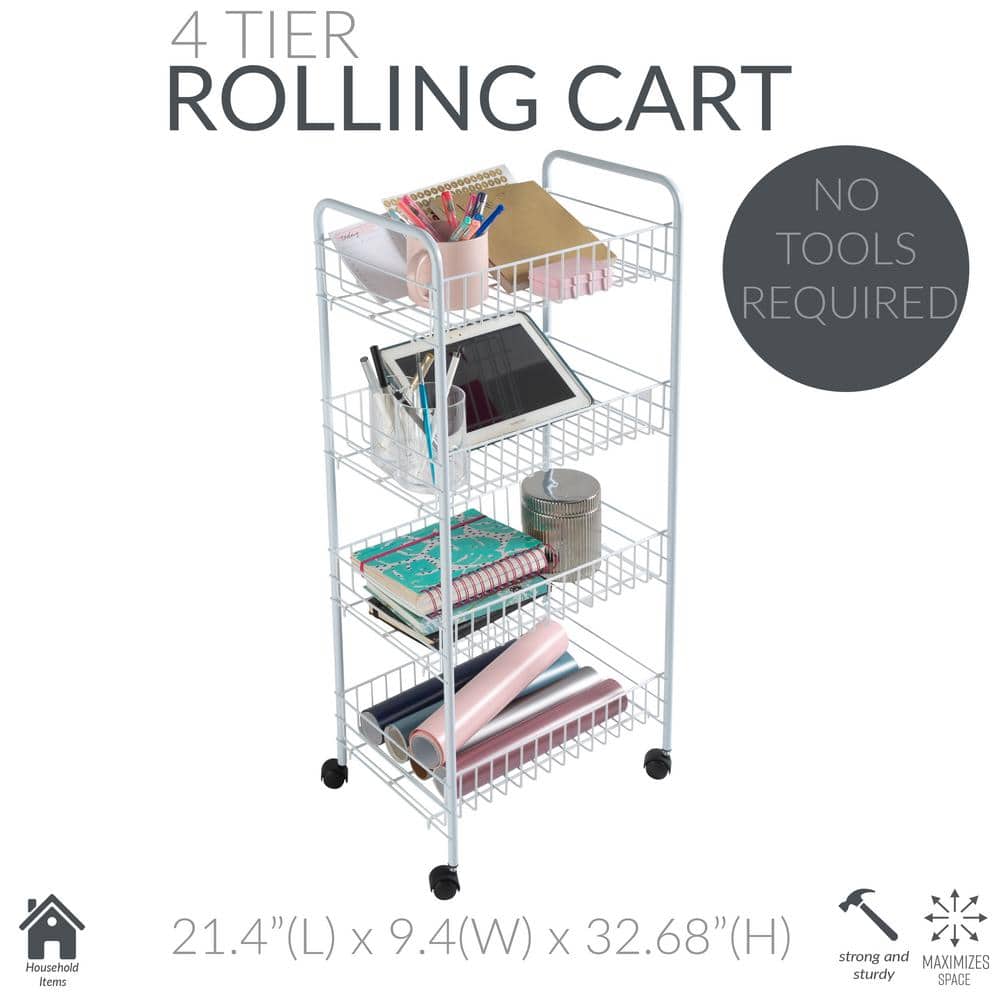 4 Tier Rolling Storage Cart - Hercitys