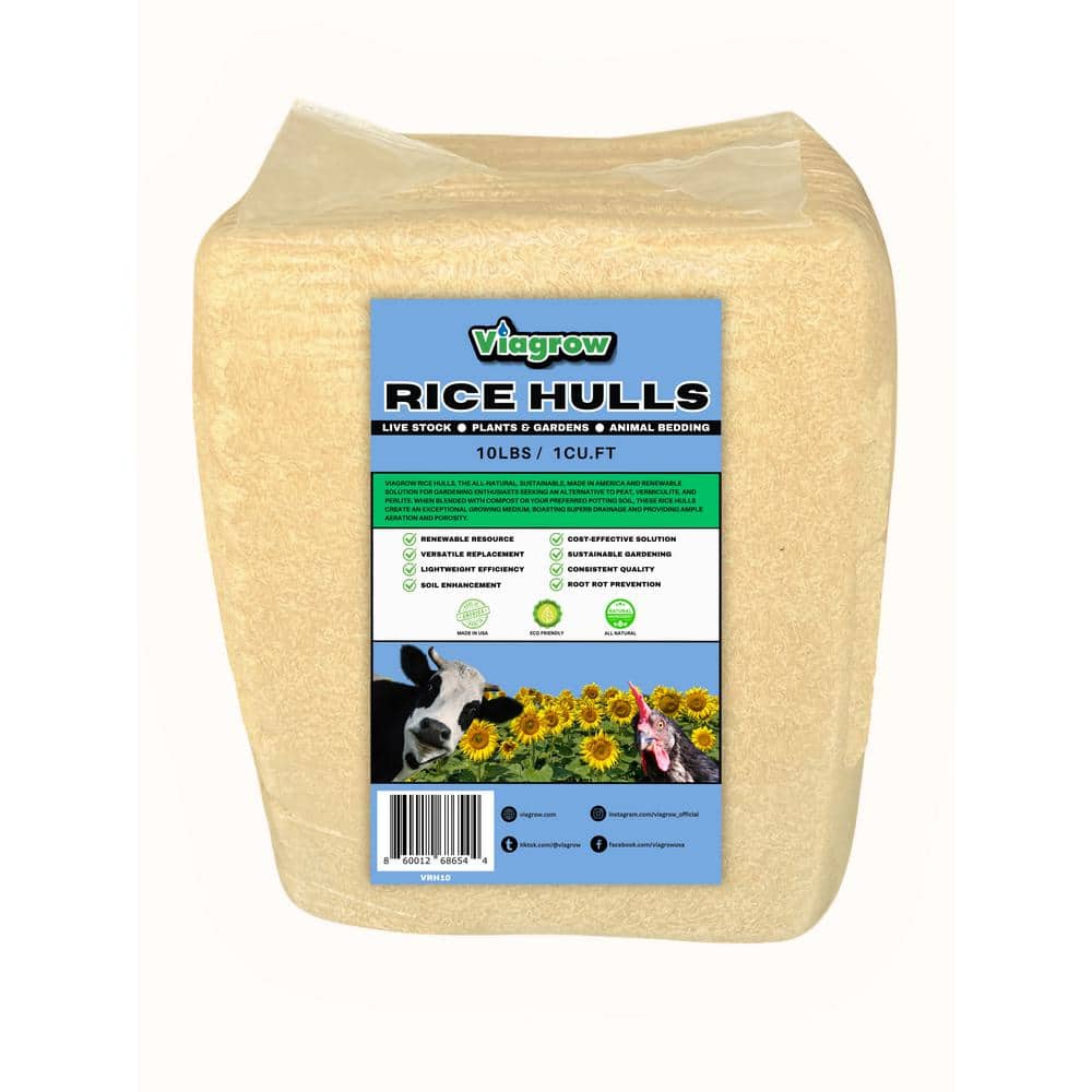 10 lbs. / 1 cu. ft. Organic Rice Hulls, Soil Amendment (1-Pack) - Hercitys