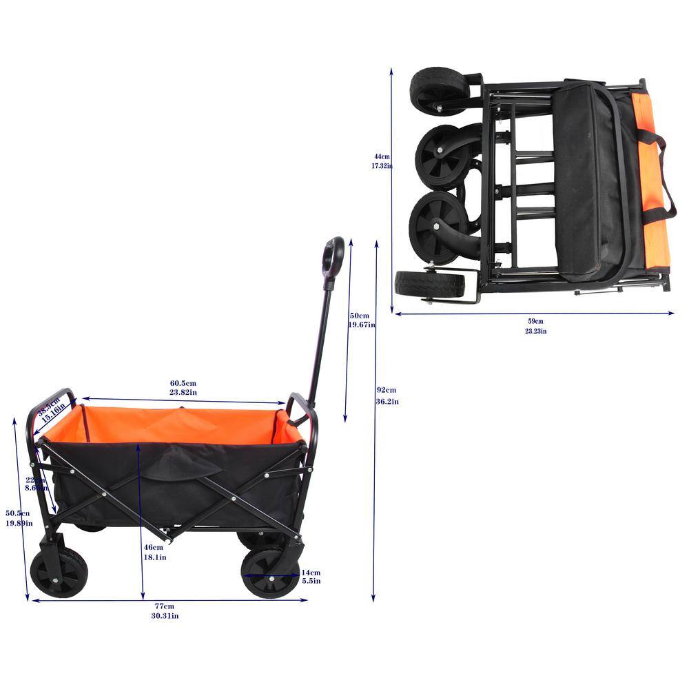 1.8 cu. ft. Steel Folding Garden Cart - Hercitys