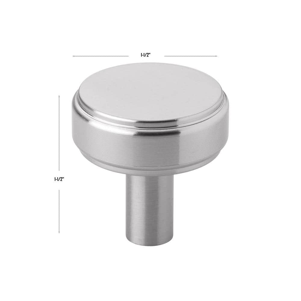 1-1/2 in. Solid Round Knurled Cabinet Knob – 5827-SN - Hercitys