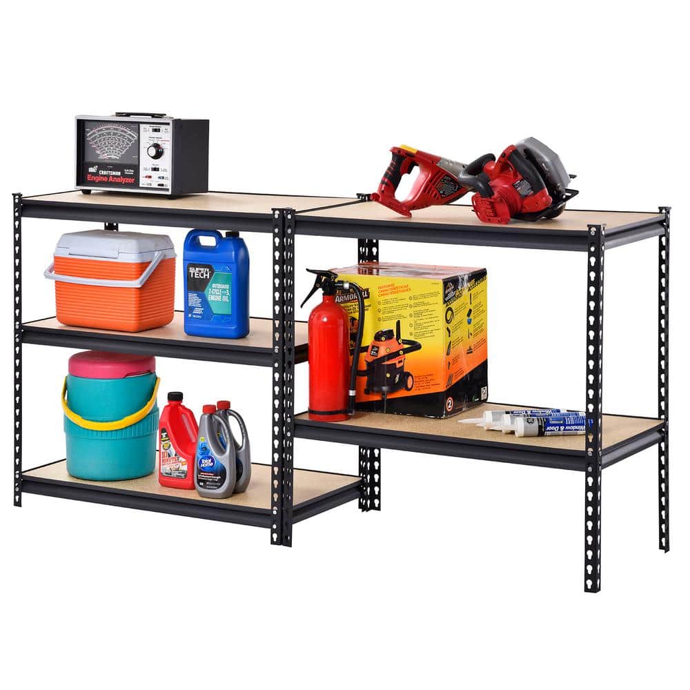 5-Shelf Adjustable Metal Garage Storage Shelving Unit in Black Powder Coat (36 in. W x 72 in. H x 18 in. D) - Hercitys