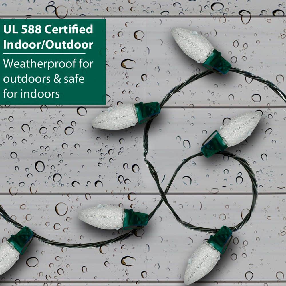 100-Light Warm White Faceted C7 LED Light Set - Hercitys