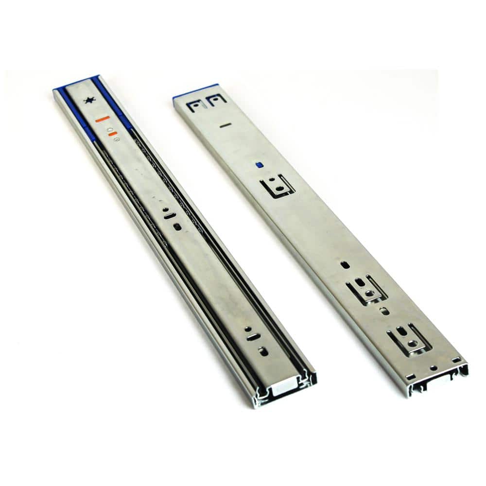 22 in. Side Mount Soft Close Full Extension Ball Bearing Drawer Slide with Installation Screws 1-Pair (2 Pieces) - Hercitys