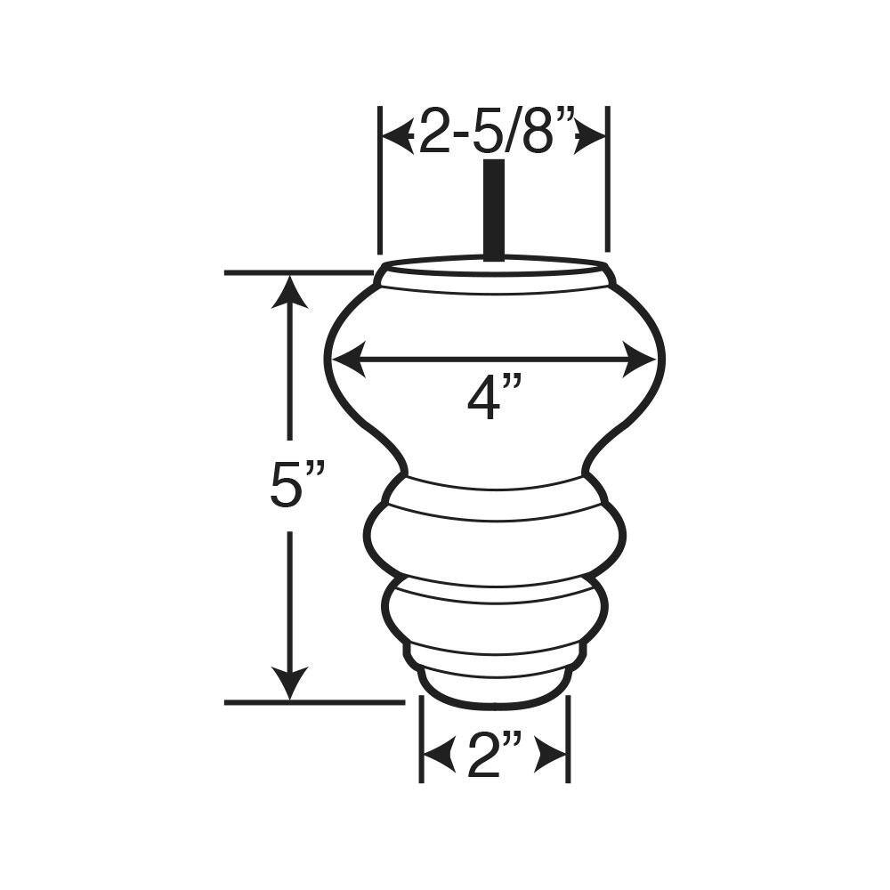 5 in. x 4 in. Stained Cherry Solid Hardwood Round Sofa Leg - Hercitys