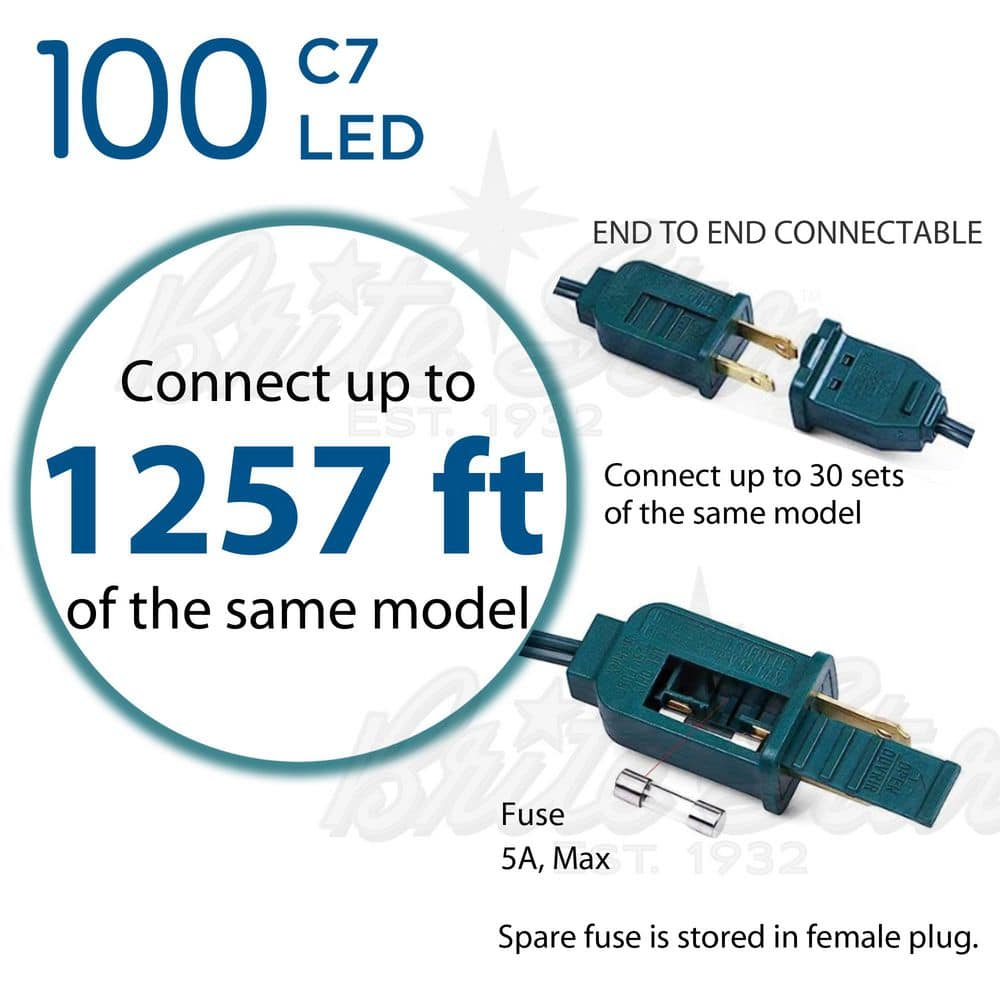 100-Light Warm White Faceted C7 LED Light Set - Hercitys