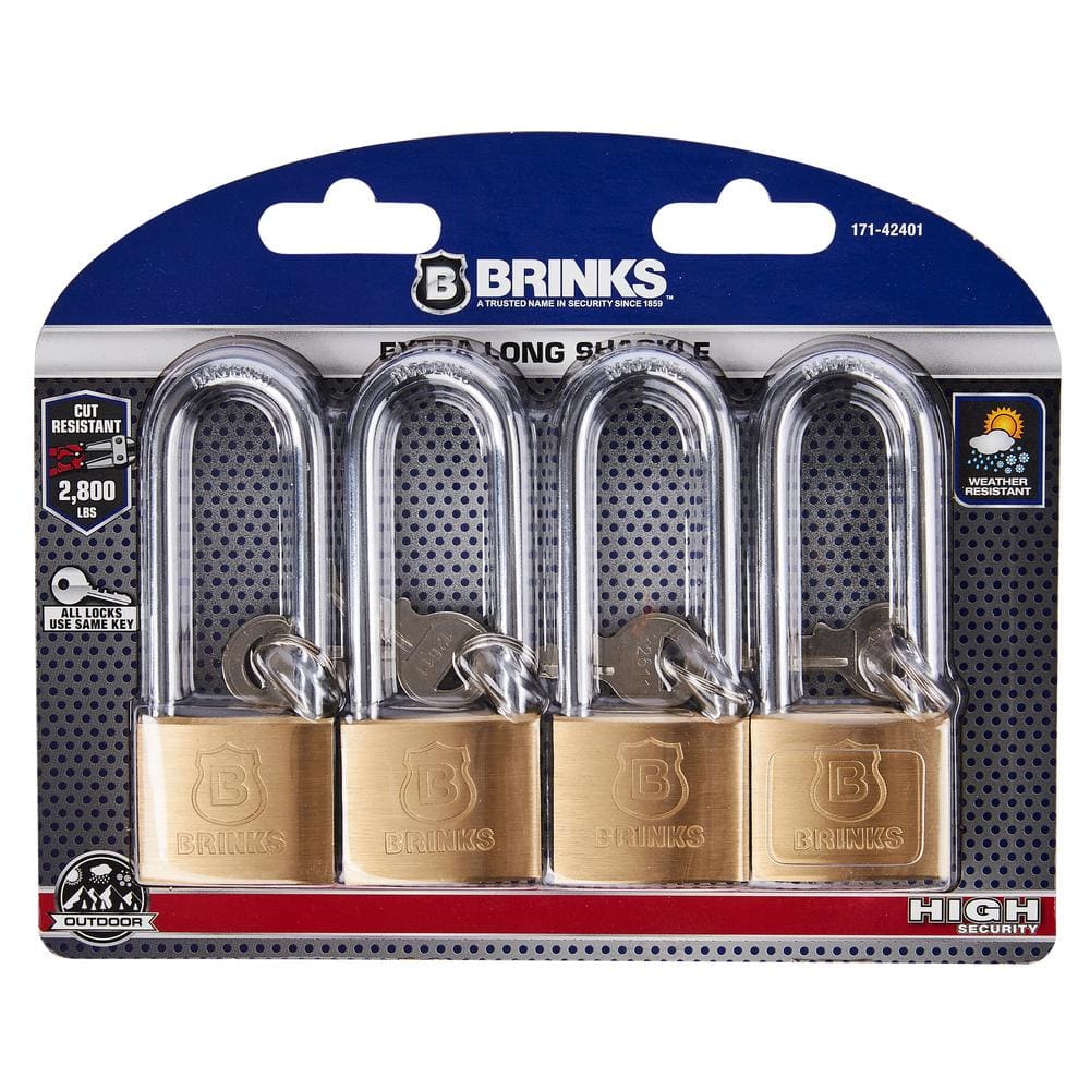 1-9/16 in. (40 mm) Solid Brass Keyed Lock with 2 in. Shackle (4-Pack) - Hercitys