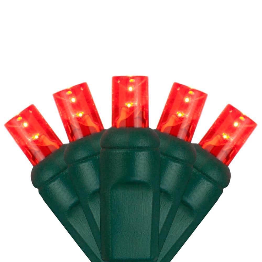 24.5 ft. 50-Count LED Red Wide Angle Christmas Mini Light Set - Hercitys