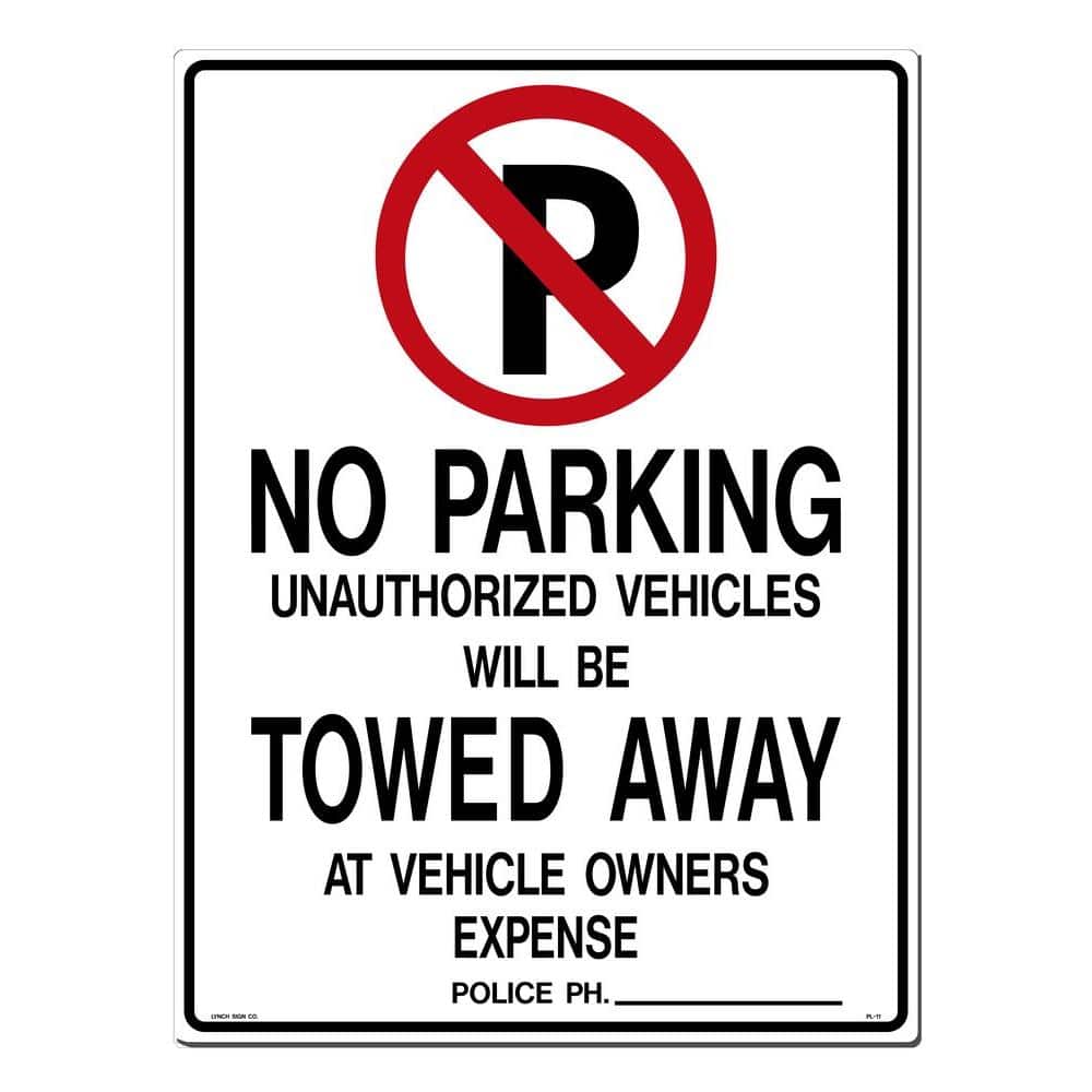18 in. x 24 in. No Parking with Symbol Sign Printed on More Durable, Thicker, Longer Lasting Styrene Plastic - Hercitys