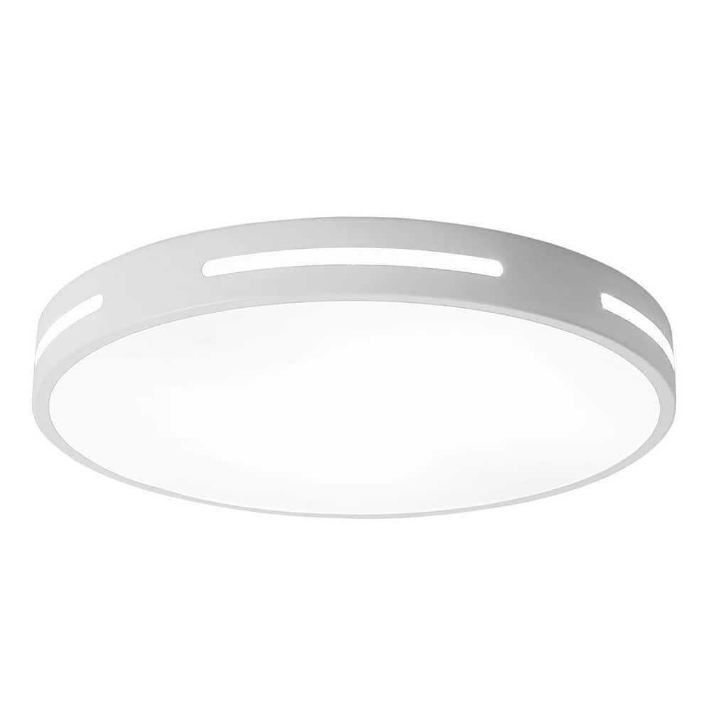 15.74 in. Round LED Flush Mount Ceiling Light 36-Watt Close to Ceiling Light with PS Shade, White - Hercitys