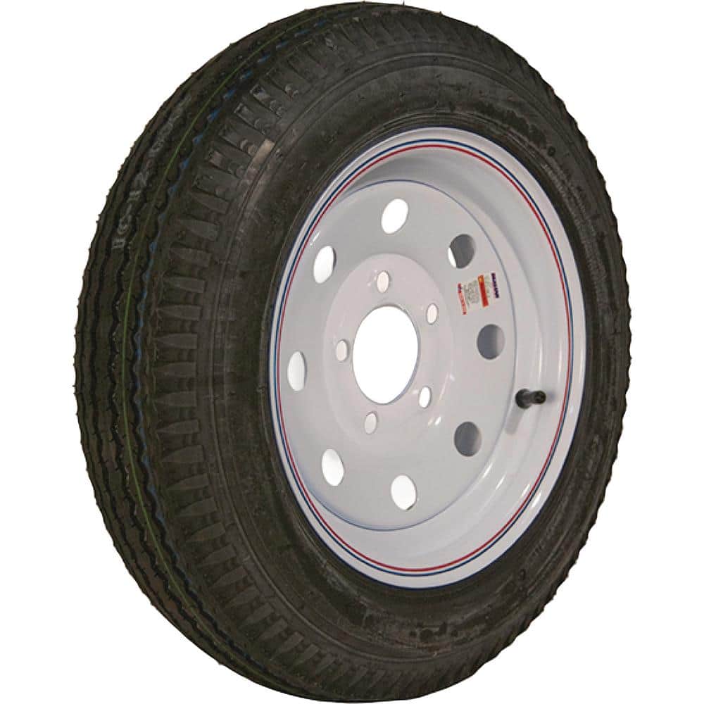 480-12 K353 BIAS 780 lb. Load Capacity White with Stripe 12 in. Bias Tire and Wheel Assembly - Hercitys
