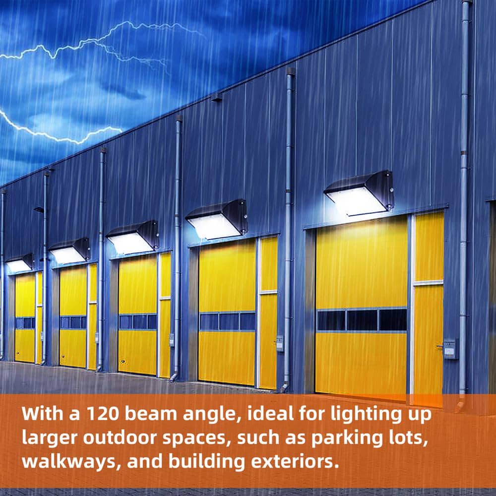 1000- Watt-Equivalent 120-277 Volt Integrated LED Bronze Dusk to Dawn Wall Pack Light, 5000K 18000LM, IP65（1-Pack） - Hercitys