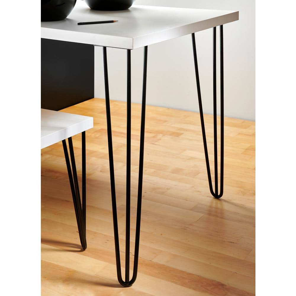 28 in. Black Matte Steel Hairpin Table Legs (4-Pack) - Hercitys