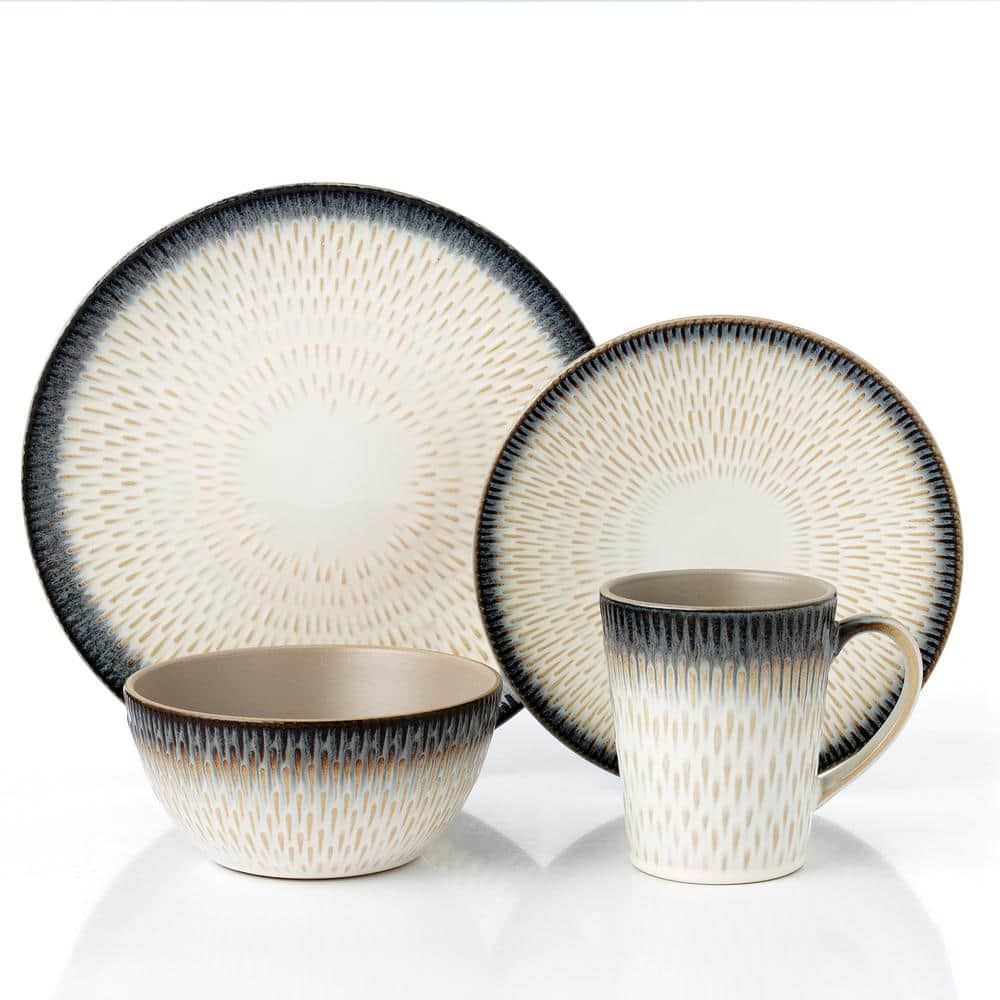 16-Piece Blue Drop Stoneware Set (Service for 4) - Hercitys