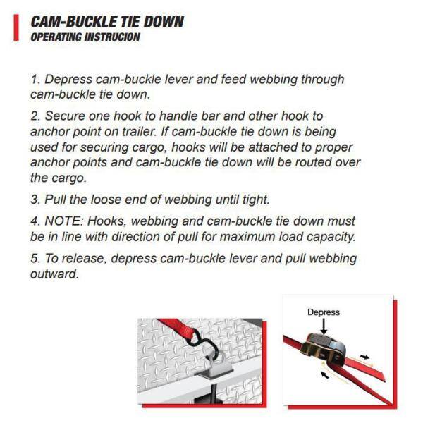 1 in. x 10 ft. Red Cam Buckle 900 lbs./S-Hook (12-Pack) - Hercitys