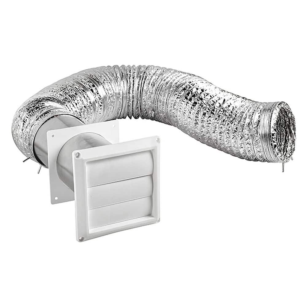 4 in. x 8 ft. UL 2158A Transition Duct Louvered Vent Kit - Hercitys