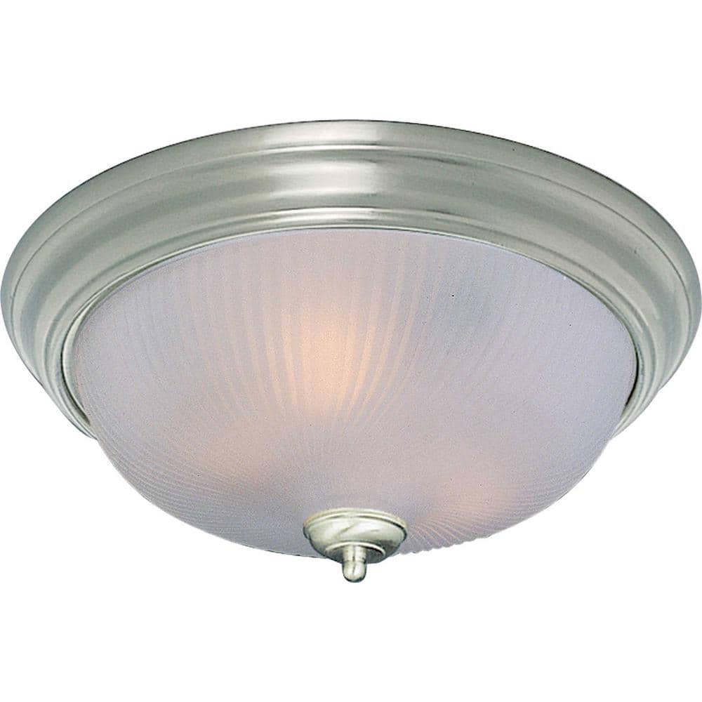 2-Light Brushed Nickel Flush Mount - Hercitys