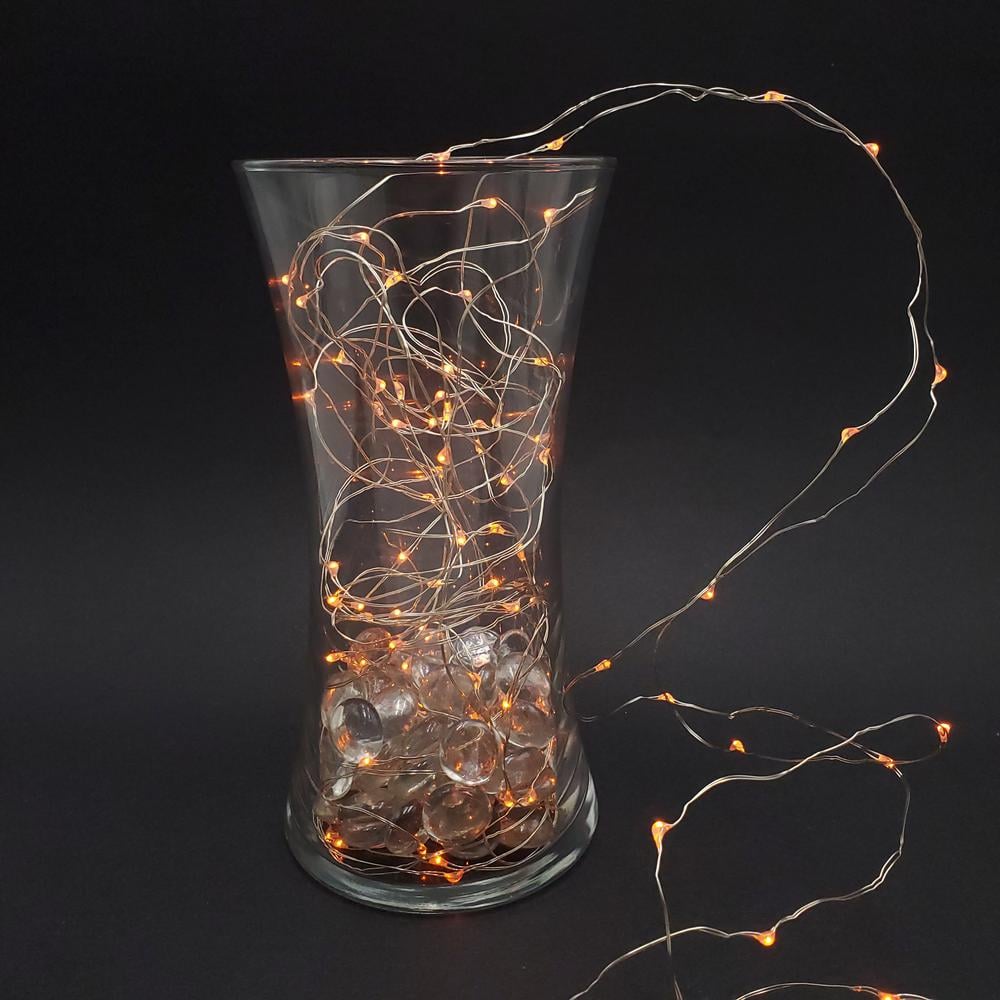 20-Light Bulb LED Orange Battery Operated Fairy String Lights (Set of 6) - Hercitys