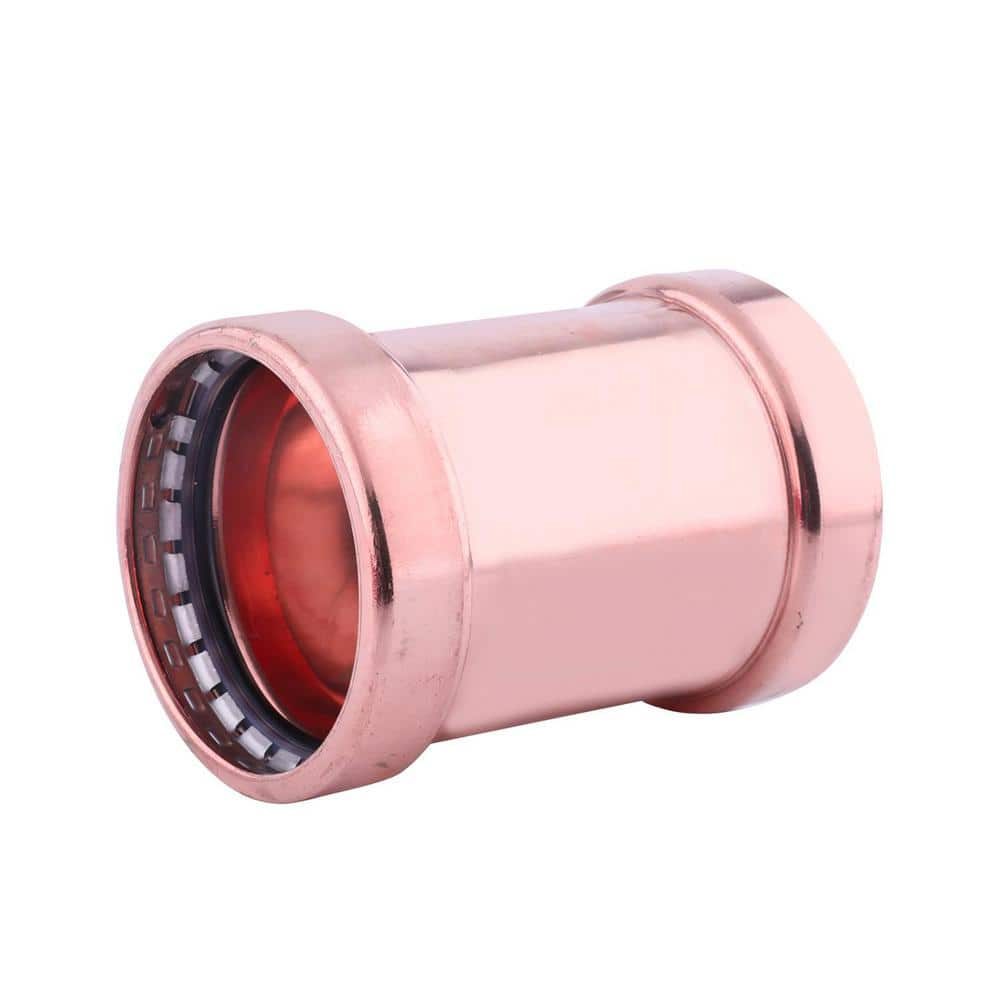 4 in. x 4 in. Copper Press XL Coupling No Stop Press Fit x Press Fit - Hercitys