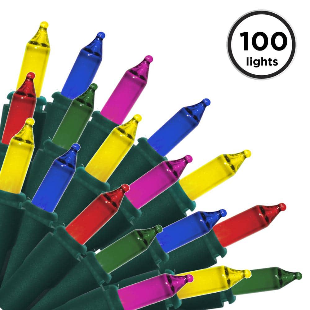 21.2 ft. 100-Count Incandescent Multi Christmas String to String Mini Lights - Hercitys