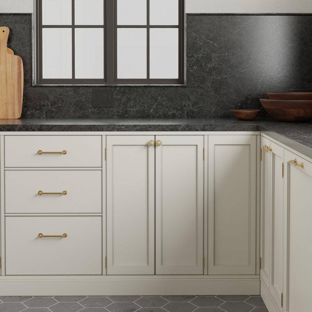 10-Pack Minted 1-1/2 in. (38 mm) Traditional Satin Brass Round Cabinet Knob - Hercitys