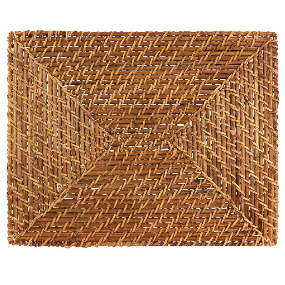 16 in. Rattan Woven Rectangular Placemat in Brown - Hercitys
