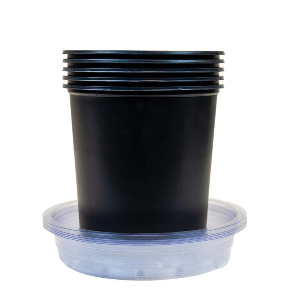 1/2 Gal. Plastic Nursery Pots with Saucers (5-Pack) - Hercitys