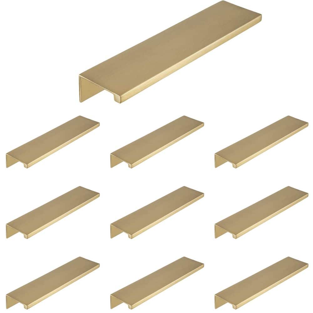 10-Pack Ethan 4 in. (102 mm) Center-to-Center Satin Brass Edge Drawer Pull - Hercitys