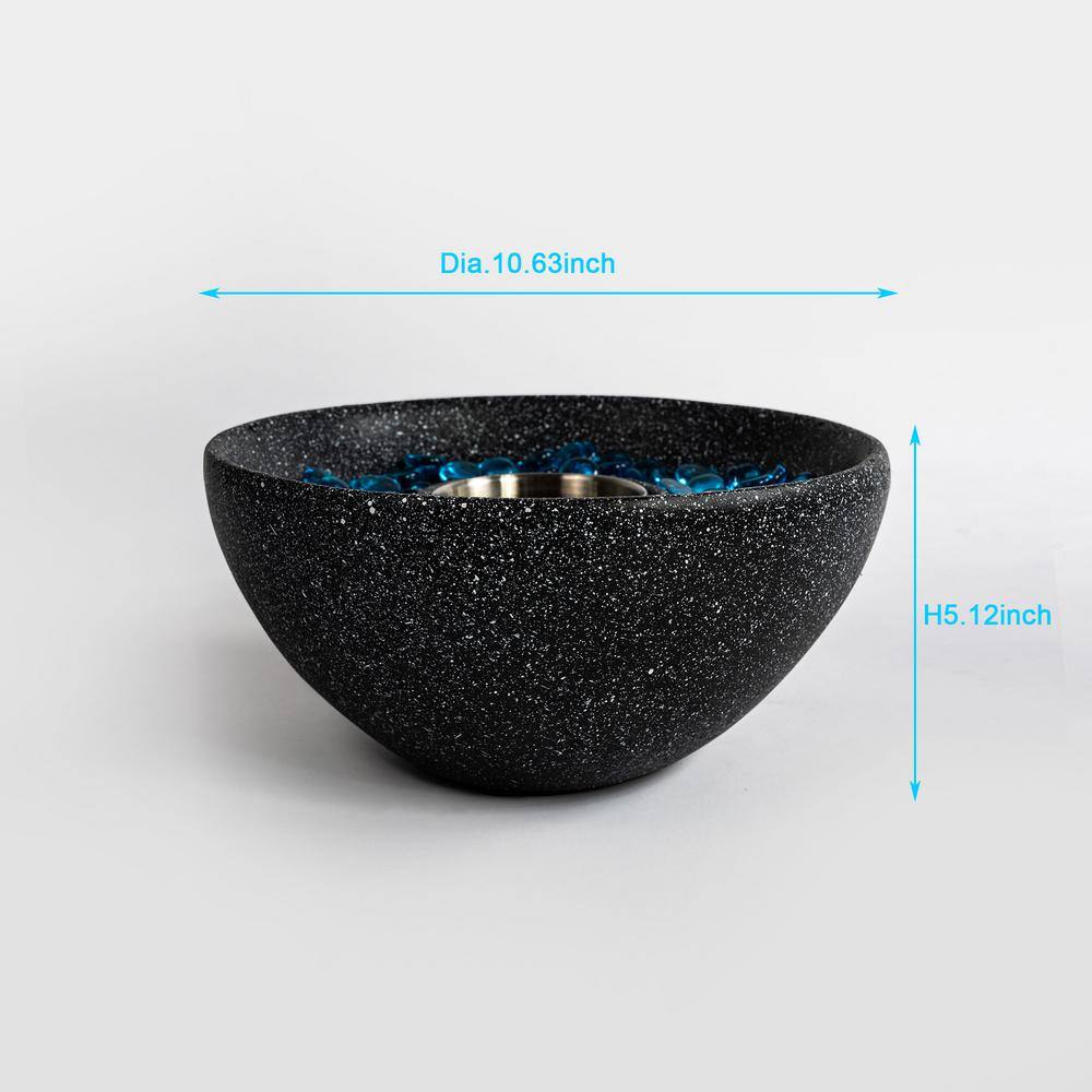 5.12 in. Bowl Shaped Concrete Ethanol Outdoor and Indoor Tabletop Fireplace - Hercitys