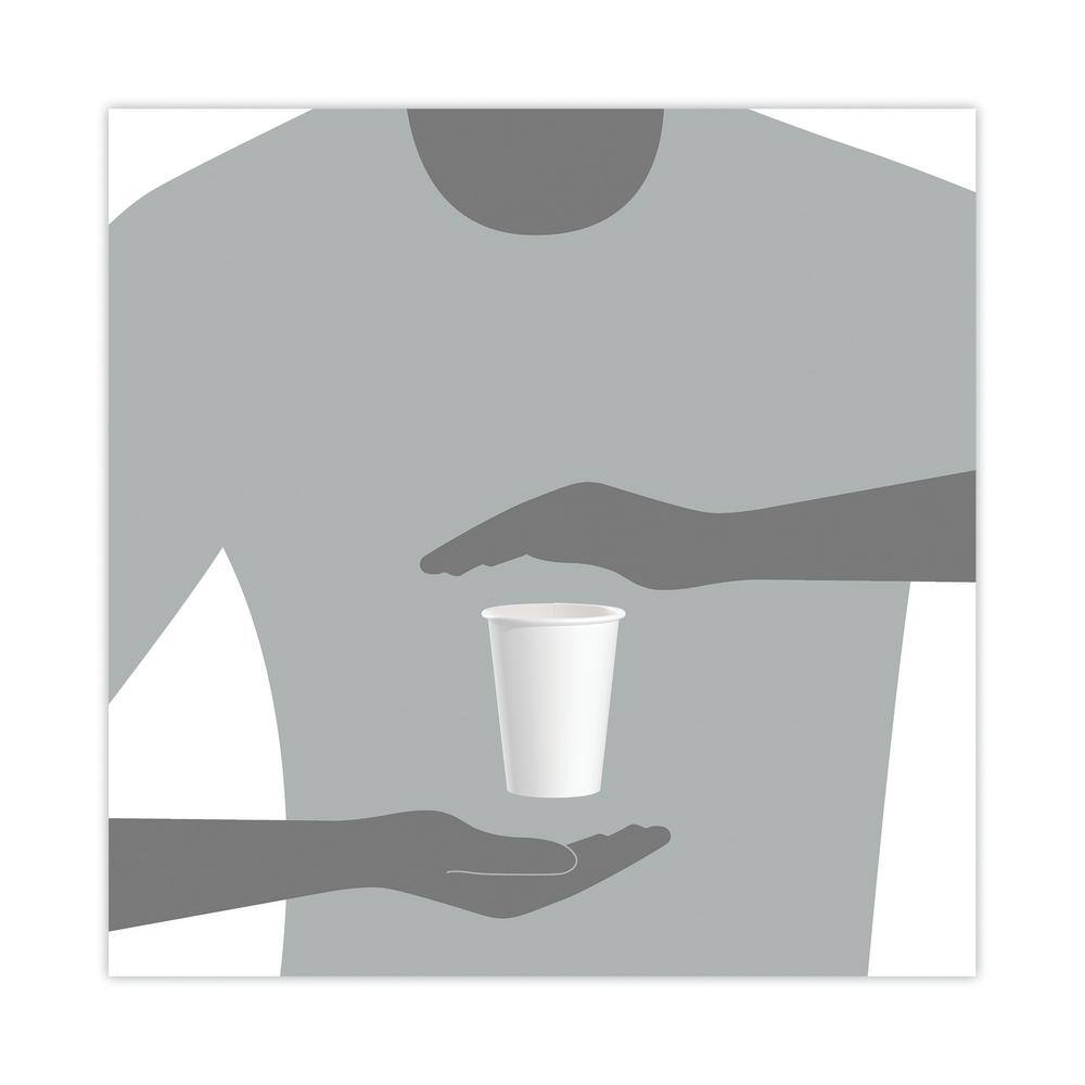 12 oz. White Single-Sided Disposable Paper Cups, Hot Drinks (50/Bag, 20-Bags/Carton) - Hercitys