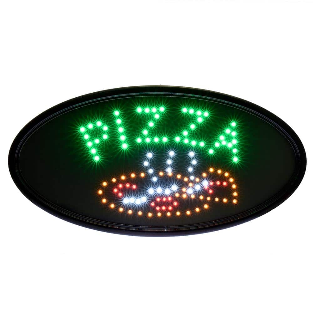 23 in. x 14 in. LED Oval Pizza Sign - Hercitys