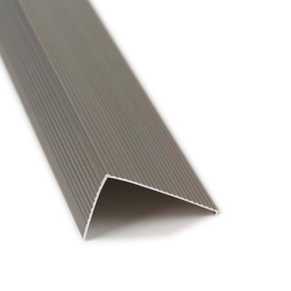 2.75 in. x 36 in. Gray Satin Nickel Aluminum Sill Nosing Window and Door Weatherstripping - Hercitys