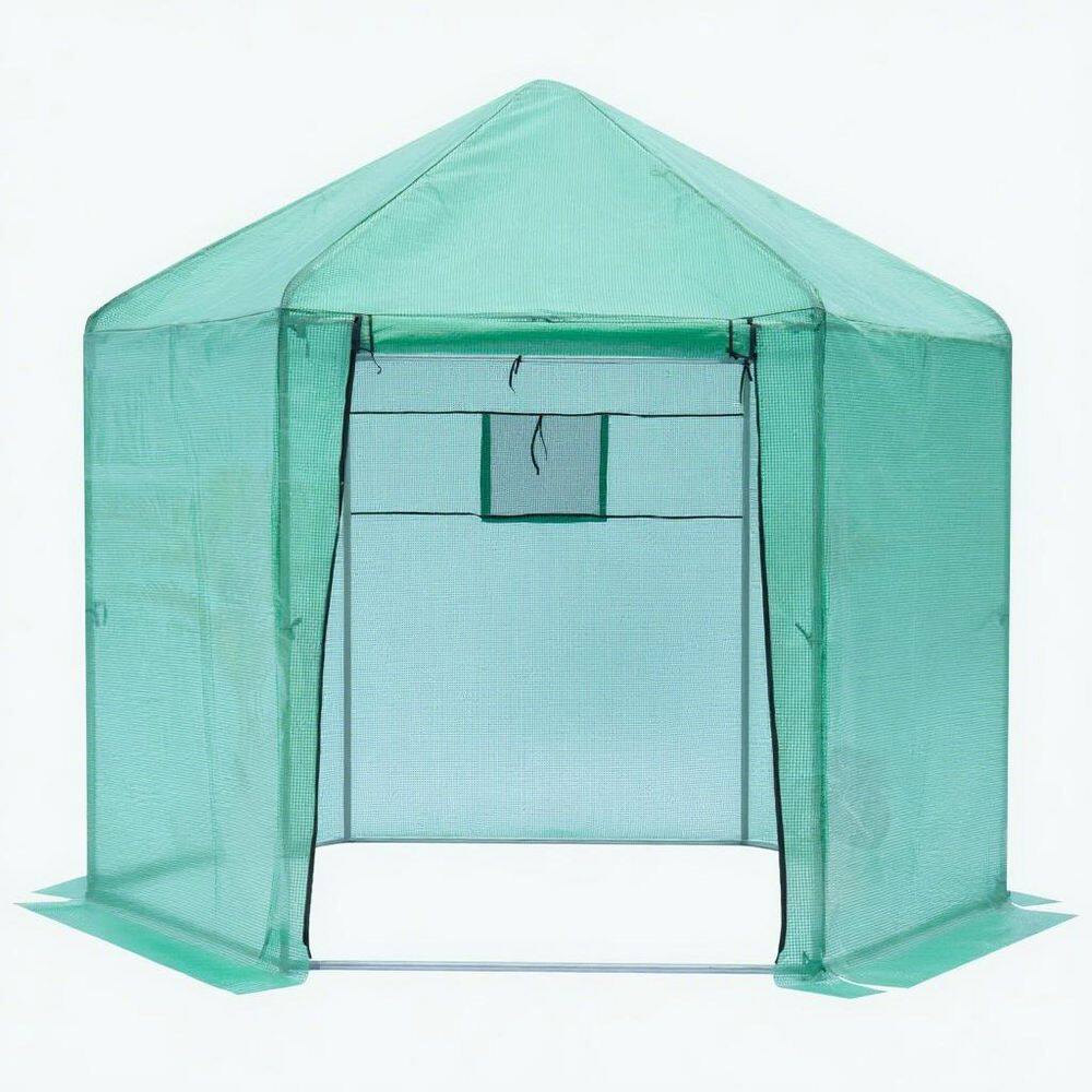 110.24 in. W x 110.24 in. D x 96.85 in. H Walk-in Greenhouse Plastic Greenhouse Reinforced Thickened Waterproof - Hercitys