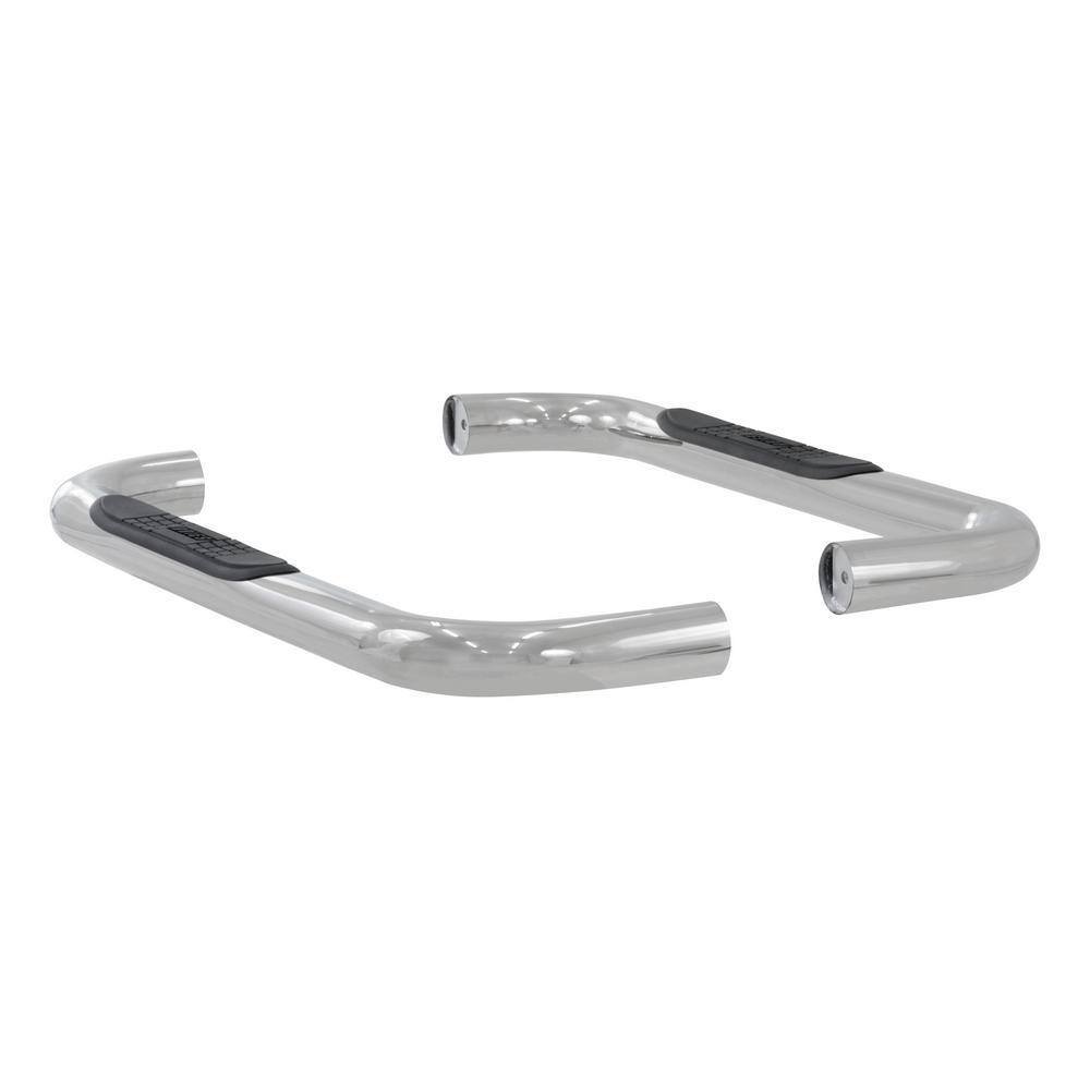 3-Inch Round Polished Stainless Steel Nerf Bars, No-Drill, Select Jeep Wrangler YJ, TJ - Hercitys