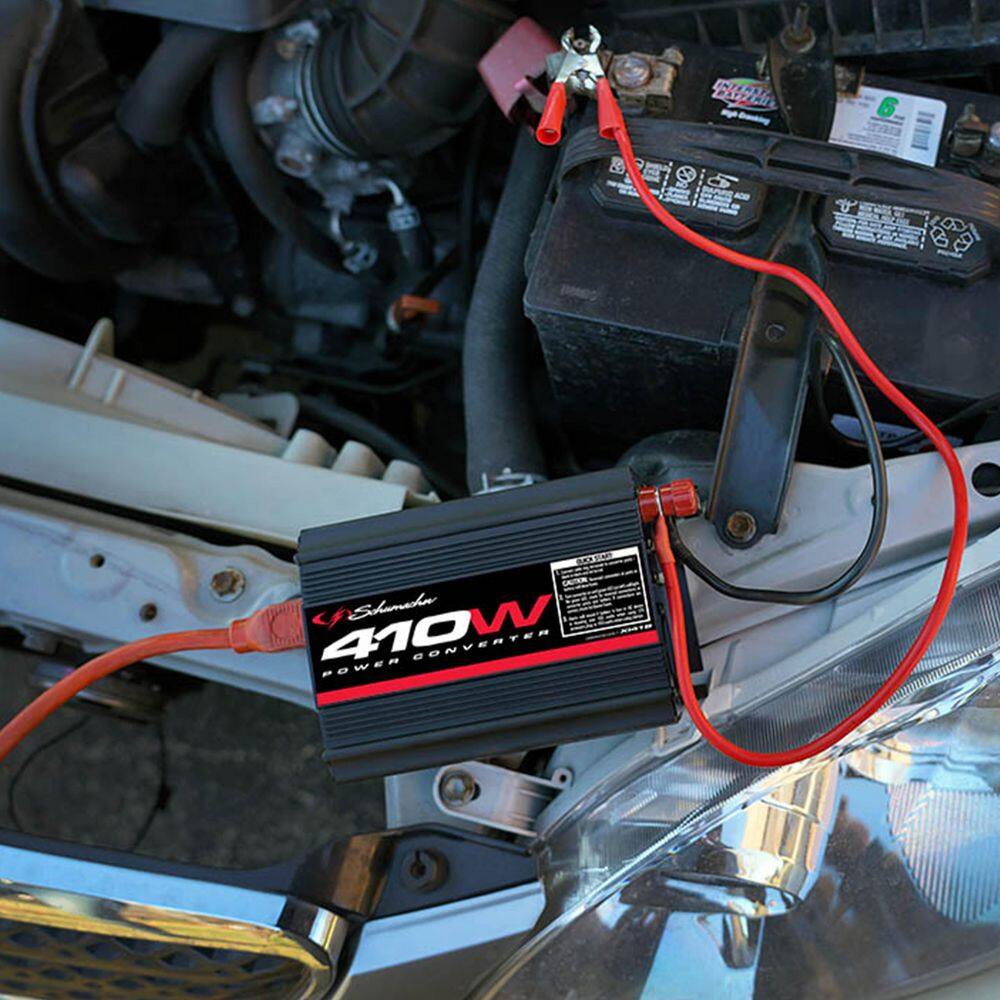 410 Continuous Watts, 820 Peak Watts DC-to-AC Power Converter with Two 120 Volt AC Outlets and USB Port - Hercitys