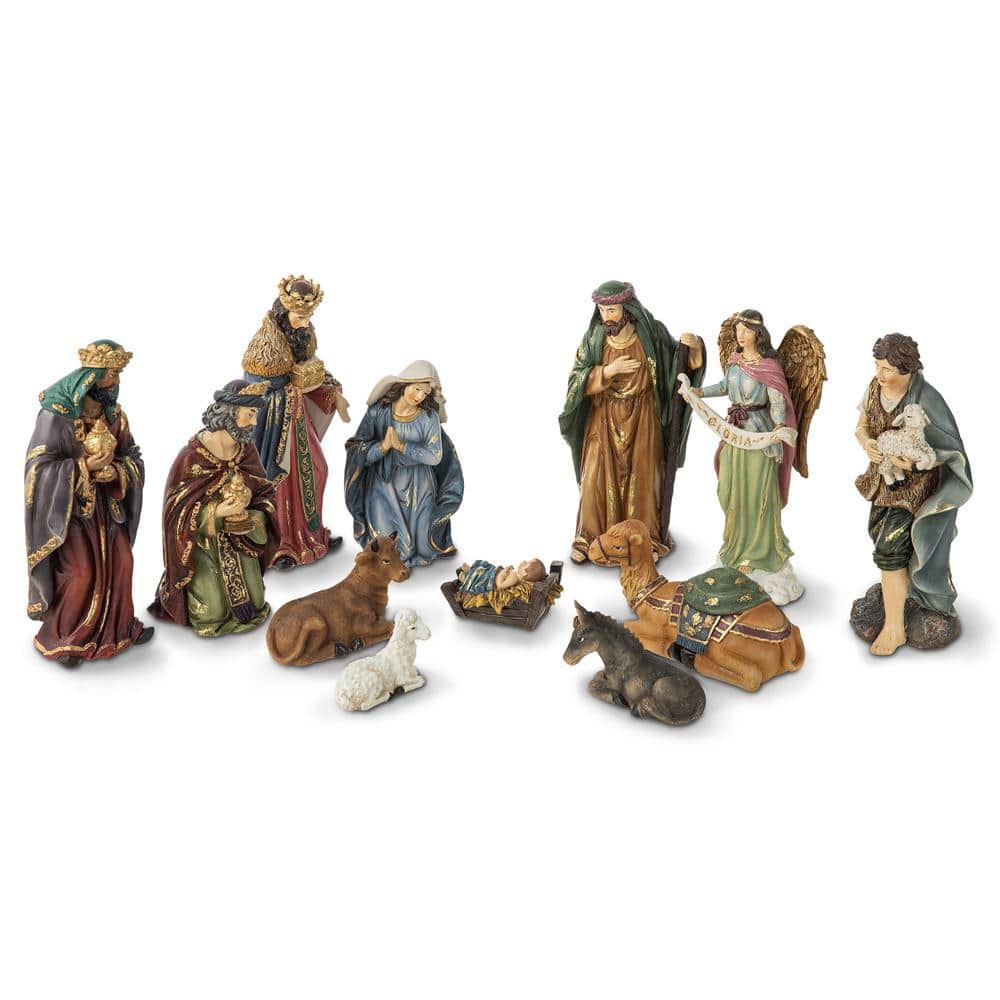 10 in. H Resin Nativity Figurine Set (12-Pieces) - Hercitys