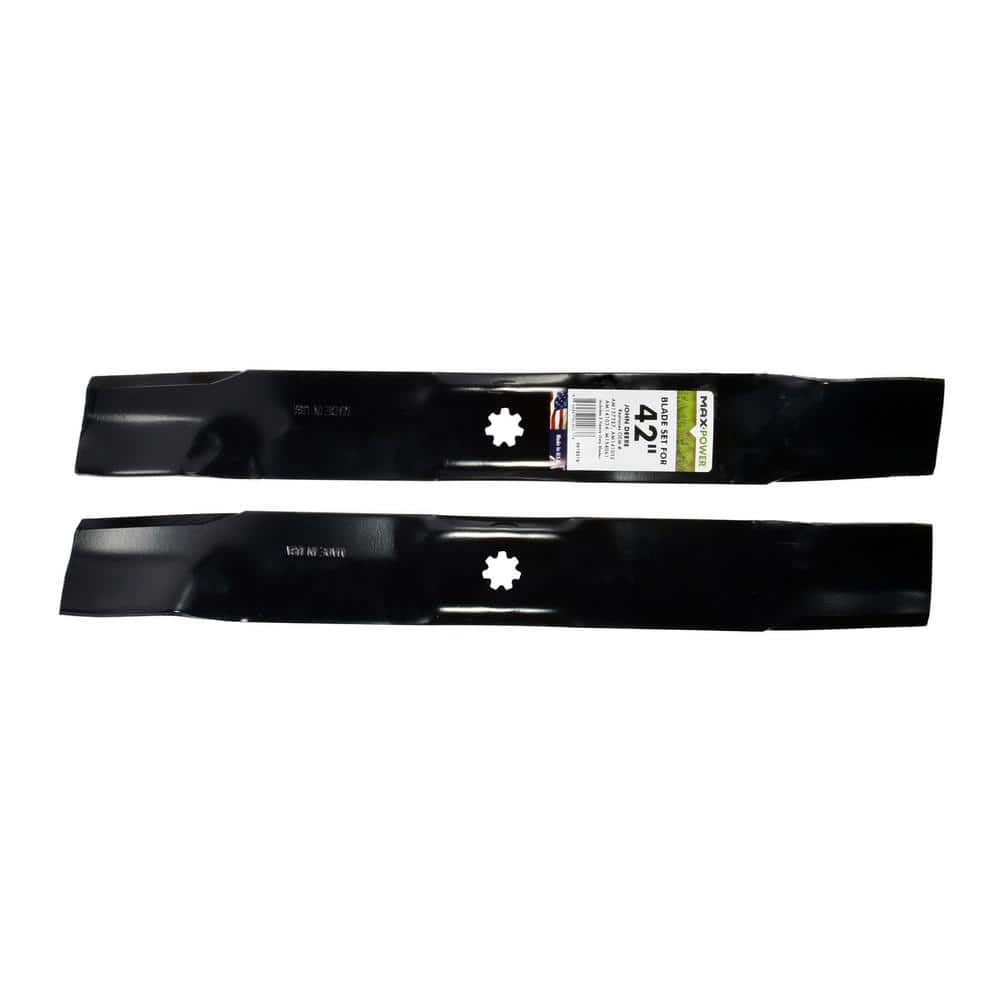 2 Heavy Duty Blades for 42 in. Cut John Deere Mowers Replaces OEM #’s AM137327, AM141032, AM141034, M154061, M154062 - Hercitys