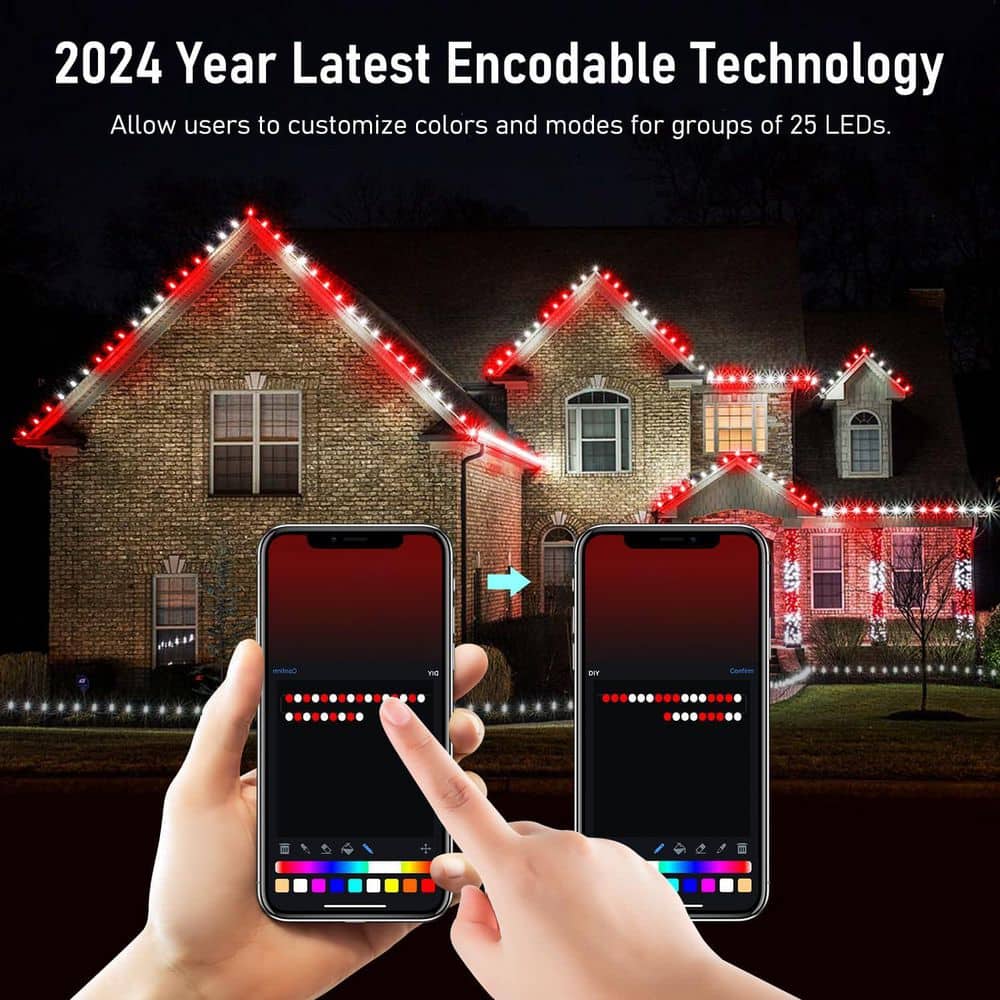 132Ft Smart String Lights 200 LED DIY Extendable C9 Color Changing APP Remote Controlled Timer Waterproof Programmable - Hercitys