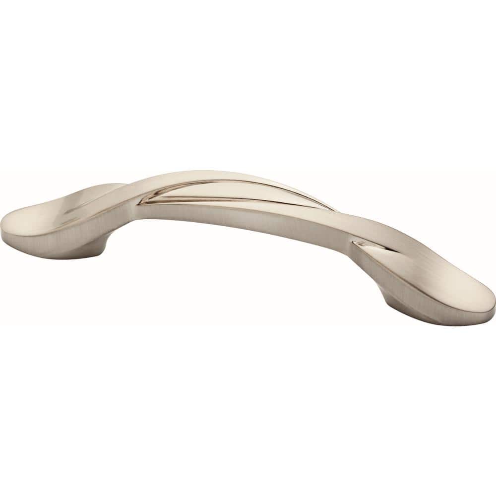 10-Pack Simple Twist 3 in. (76 mm) Classic Satin Nickel Cabinet Drawer Spoon Foot Pulls - Hercitys