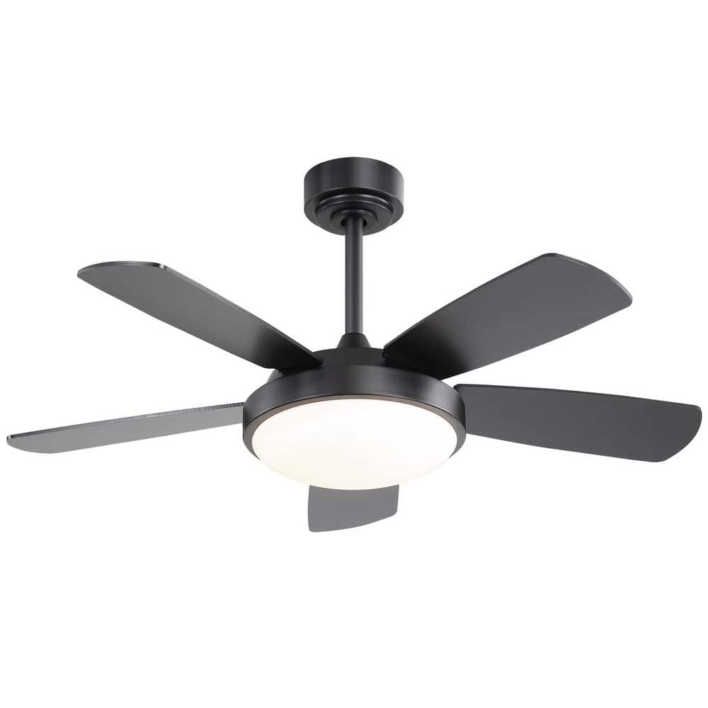 42 in. Indoor Black Reversible Ceiling Fan with 11 in. Integrated LED and Remote Control - Hercitys