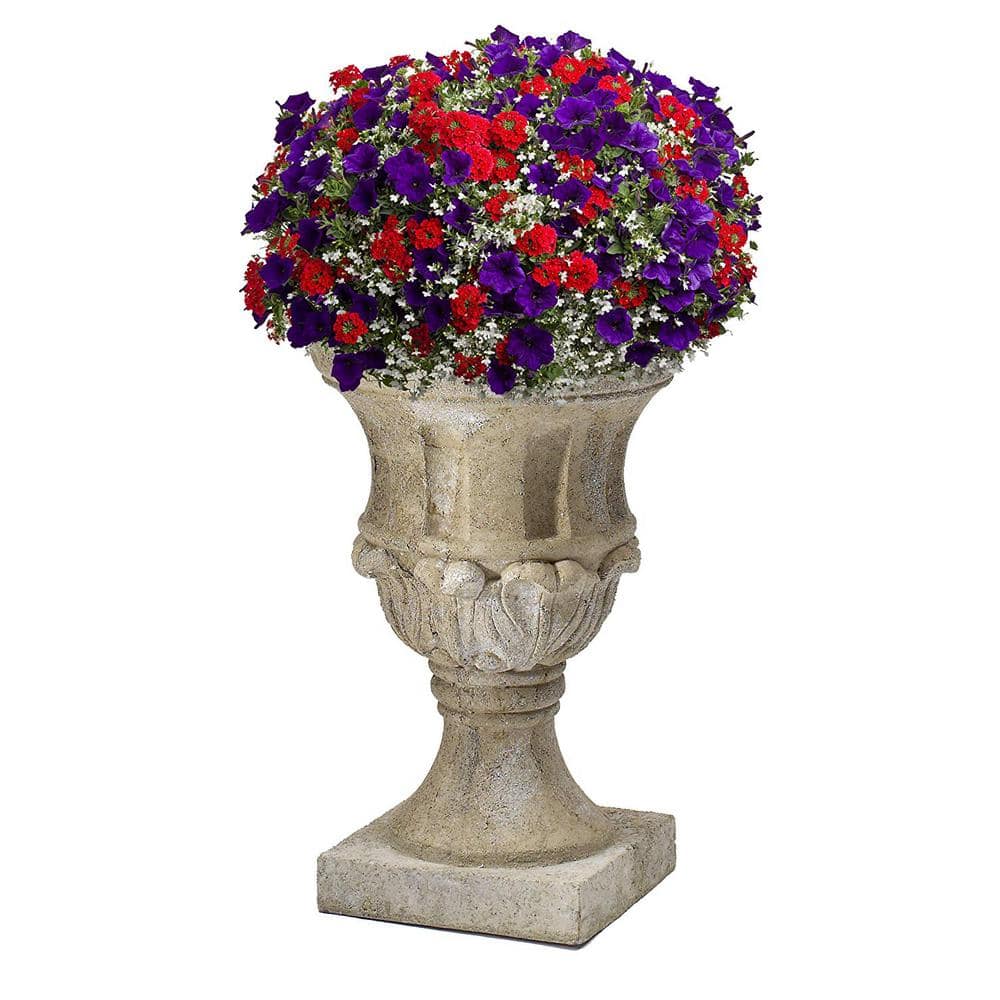 18 in. Natural Luzon Lava Stone Urn Planter - Hercitys