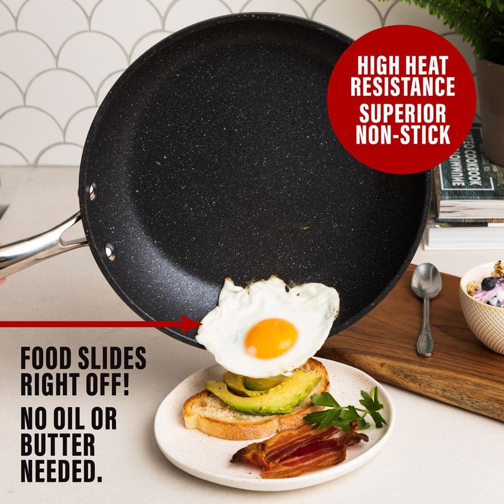 10 in. Aluminum Ultra-Durable Non-Stick Diamond Infused Round Fry Pan - Hercitys