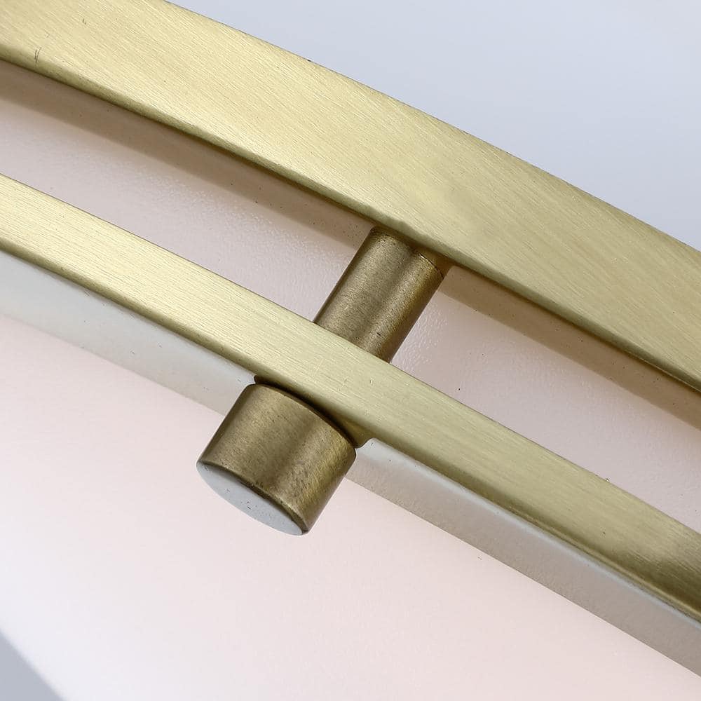 12 in. 15-Watt Brushed Gold 5CCT Dimmable Integrated LED Flush Mount Ceiling Light with White Acrylic Shade (2-Pack) - Hercitys