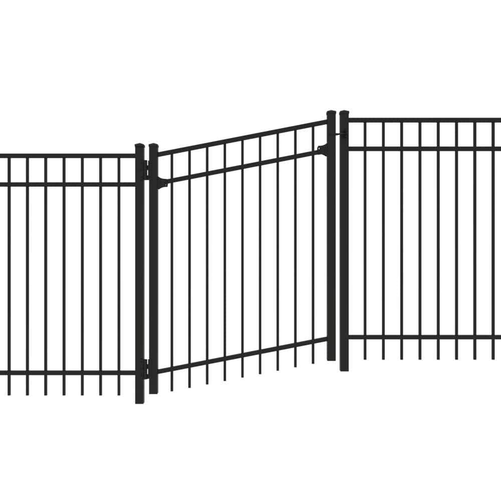 5 ft. H Black Aluminum 3 Rail Adjustable Fence Gate Kit - Hercitys